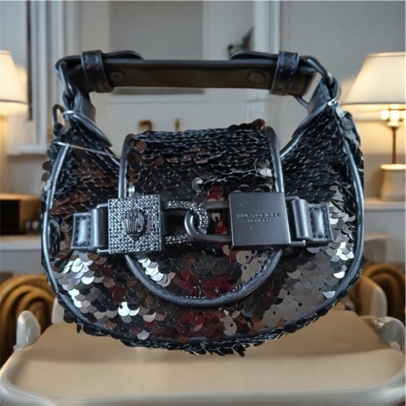 Kurt Geiger London Black Sequin Mini Bag NWT & Dustbag. Geiger box included! - Picture 4 of 7